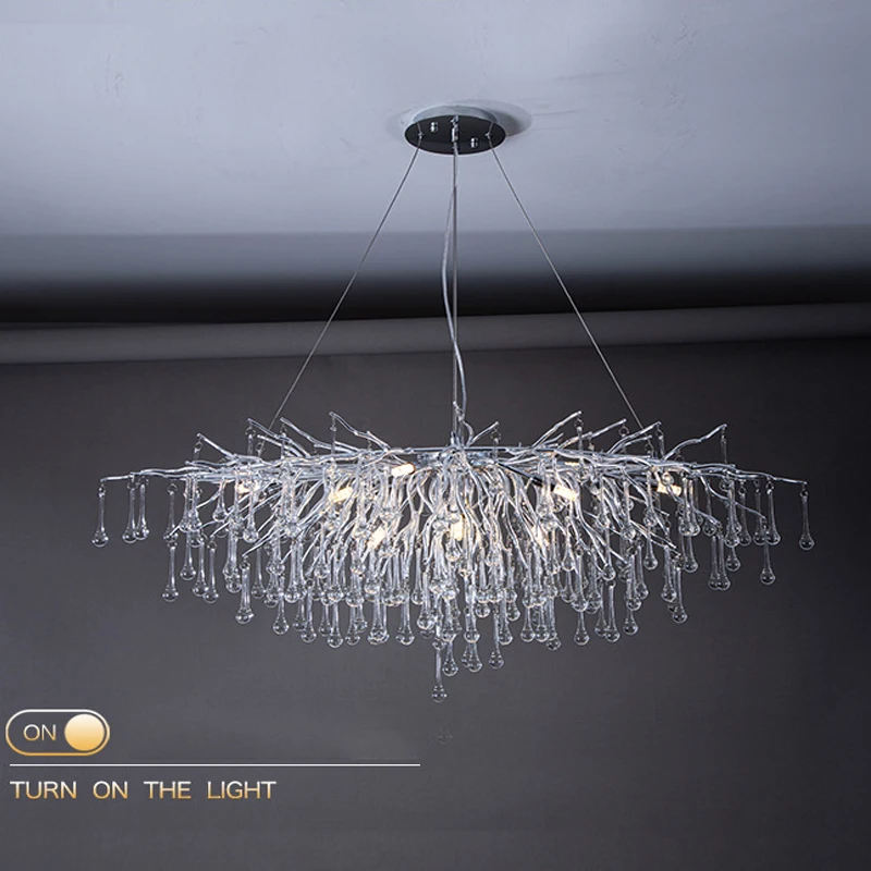 

High-end modern branch-shaped modern crystal led chandelier living room decoration villa indoor lighting light luxury chandelier