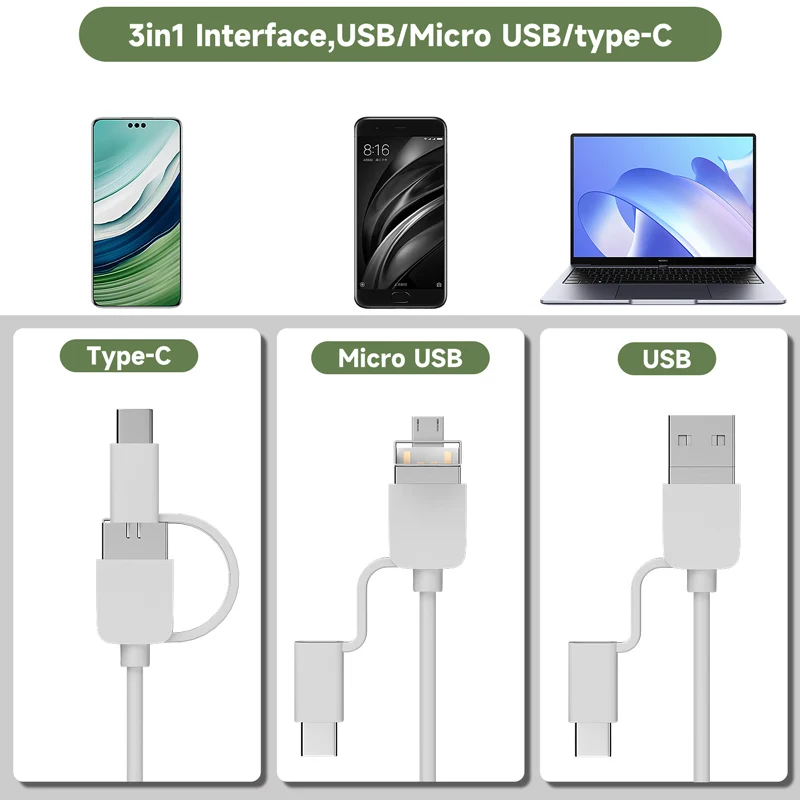 كاميرا أندرويد عن طريق الفم 3 في 1 لنوع C/أندرويد/الكمبيوتر 1080P منظار يدوي 1080P فحص جلد الأسنان للصحة 480P #2