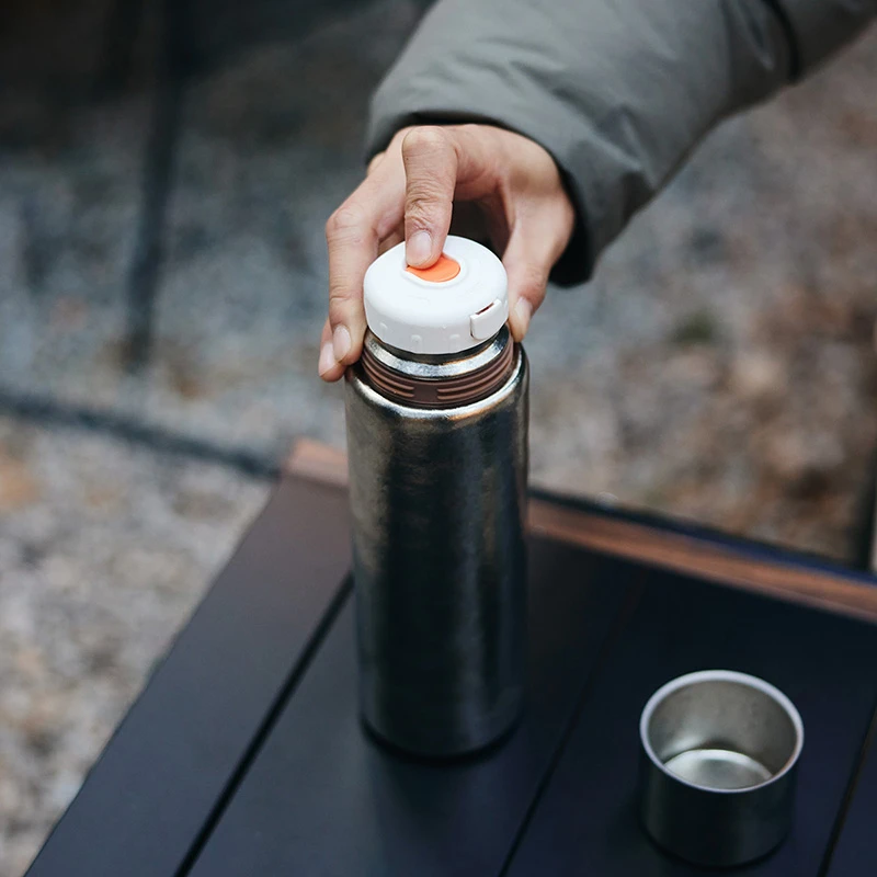 Naturehike 600ml Double Layer Pure Titanium Thermos Cup Sports Water Cup Riding Fitness Kettle Portable Outdoor With Strainer