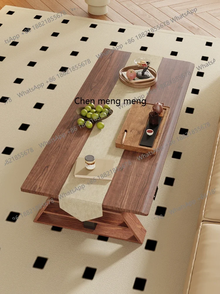 

Solid wood coffee table dual-purpose electric lifting table household desk intelligent dual motor lifting charging tea table