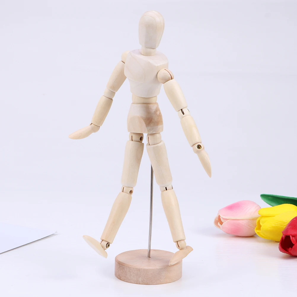 

Movable Wooden Man Ornaments Child Decoration Bamboo Educational Children Craft Toys