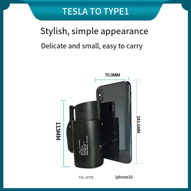 EVONIC EV J1772 Adapter Tesla to Type 1 250V 80A 20KW Portable EV Conversion Electric Vehicles Accessories For BYD TESLA