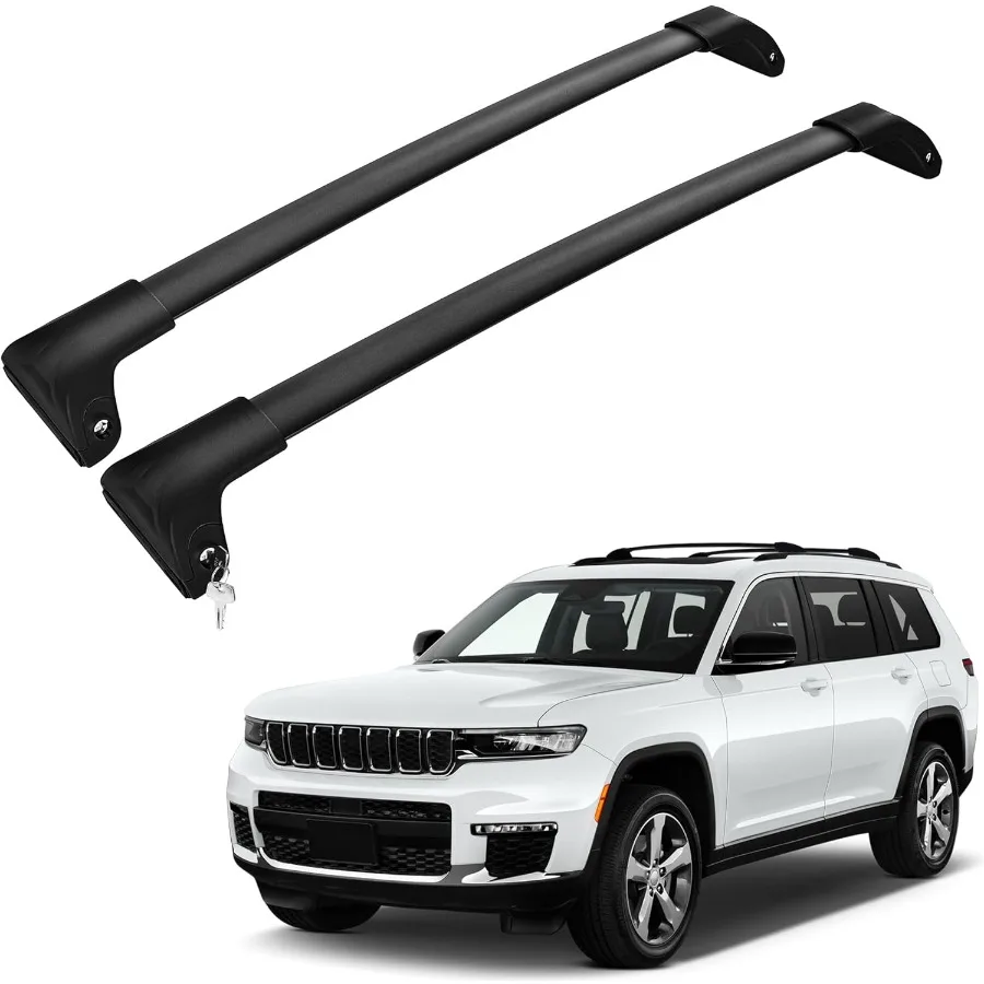 

220Lbs Roof Rack Crossbars for 20212025 Grand Cherokee L20222025 Grand Cherokee WL with AntiTheft Lock Heavy Duty Aluminum Anti