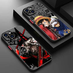 Anime Cartoon Ones Piece Frosted Translucent For Apple iPhone 15 14 13 12 11 XS XR X 8 7 SE Pro Max Plus Mini Funda Phone Case