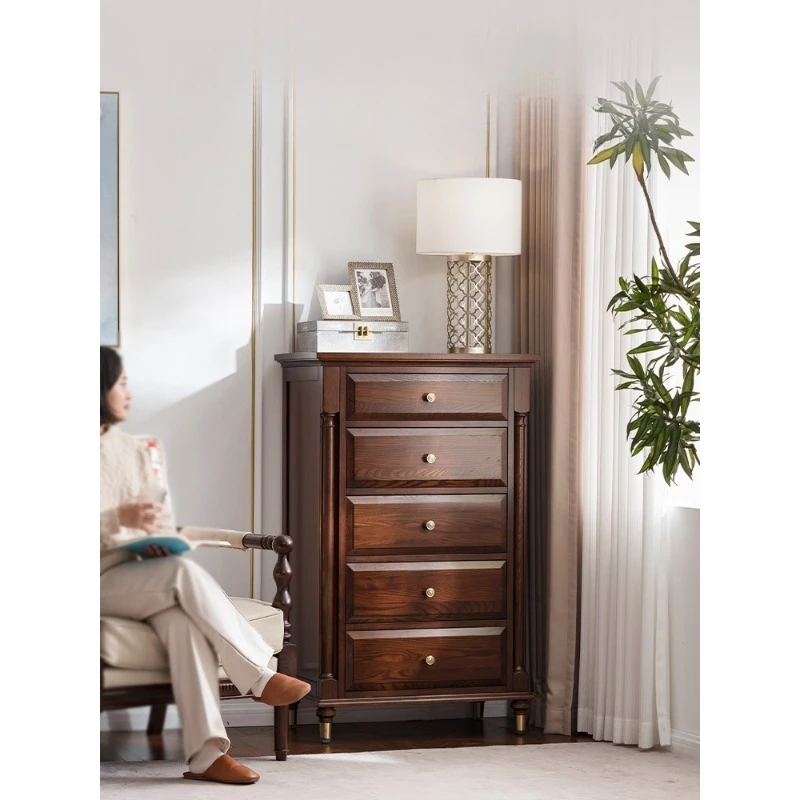 

Light luxury chest of drawers, all logs, simple chest of drawers, chest of drawers, bedroom, living room