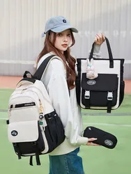 Bonito Estudante Escola Primária, Meninas Adolescentes Bolsa, Mochila de Grande Capacidade, Kawaii, Harajuku, 3Pcs por Conjunto