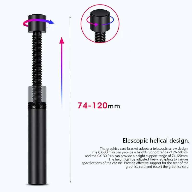Graphics Card GPU Holder Adjustable Telescopic Rotary Screw Aluminum Alloy Support Vertical GPU Bracket GPU Video Card Holder