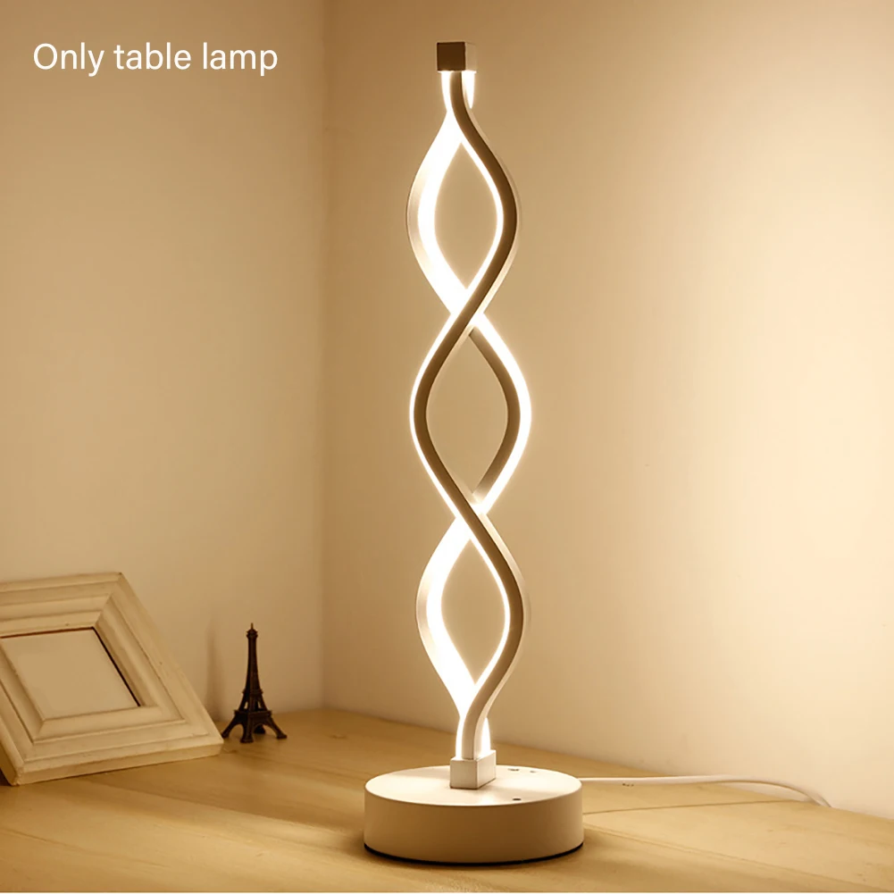 

Living Room Office Reading Student Dimmable Spiral Shape Modern Bedroom Bedside Home Table Lamp Warm Light Simple Eye Caring