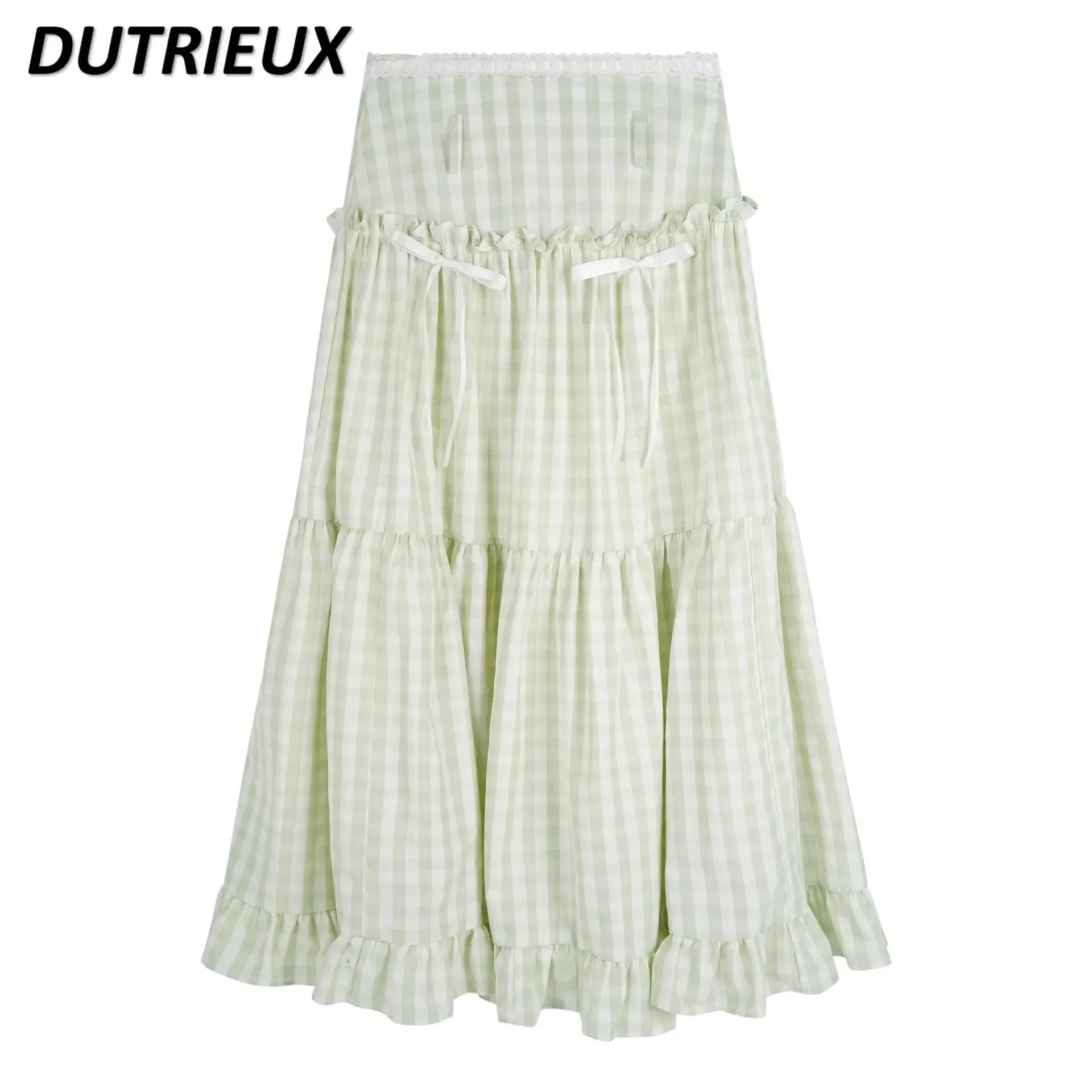 Women's Clothing 2024 Summer New Cute Sweet Casual Skirts for Lady Korean Style Loose-Fitting Pleated Long Skirt Female