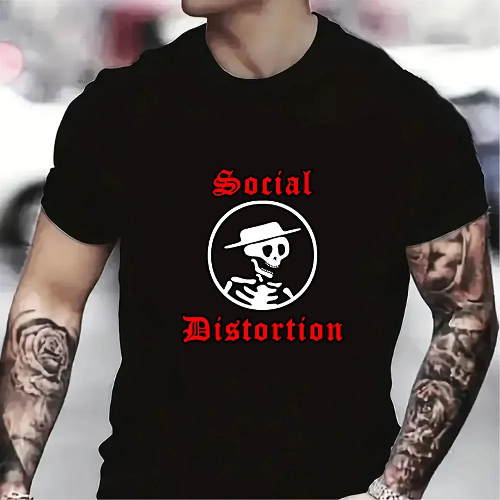 2024 Men Hip-hop T Shirt Summer Brand Vintage Tshirt New Social Distortion Skelly Unisex O-neck Woman Tee Shirts Short Sleeve