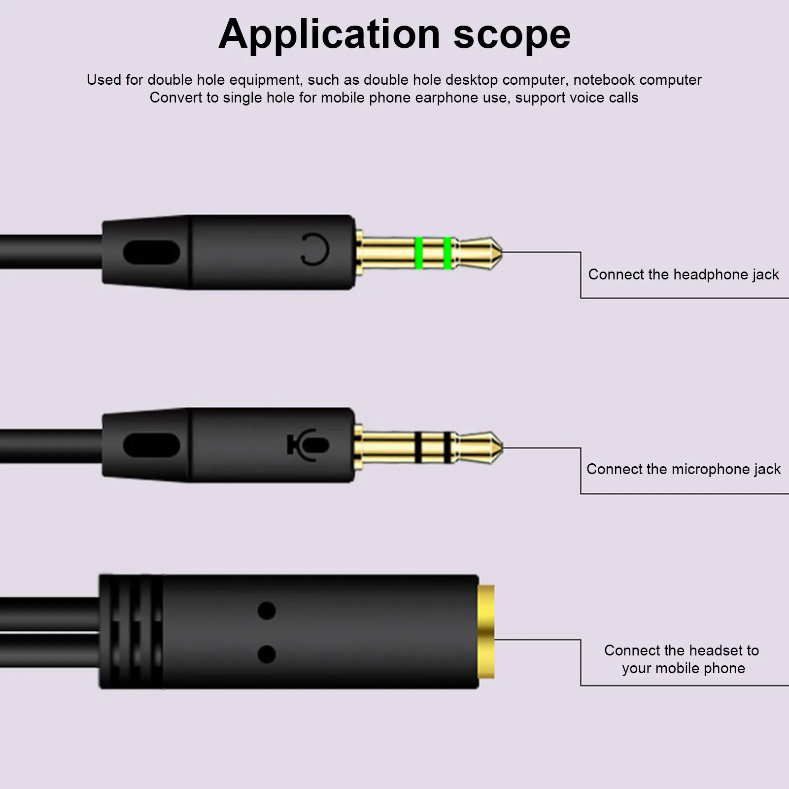 3.5mm jack microfone fone de ouvido cabo divisor áudio fêmea para 2 macho microfone aux cabos extensão para telefone computador