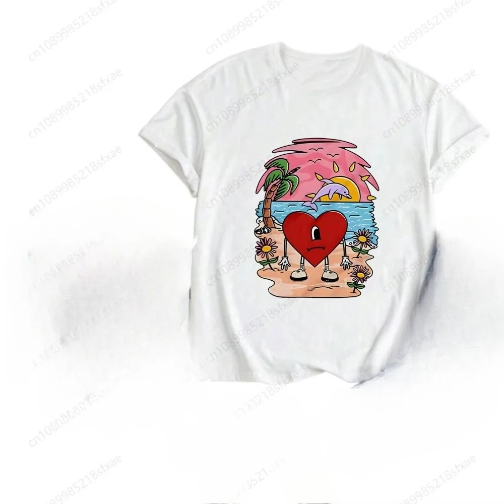 

Graphic Print Autumn Pure Cotton Men's and Women's T-shirt Short Sleeve Street Fashion Trend Clothing