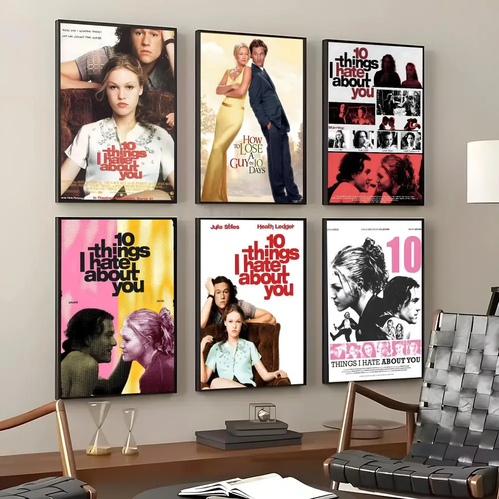 Movie 10 Things I Hate About You Poster Self-Adhesive Waterproof Wall Stickers, Coffee Bar Home Wall Decor