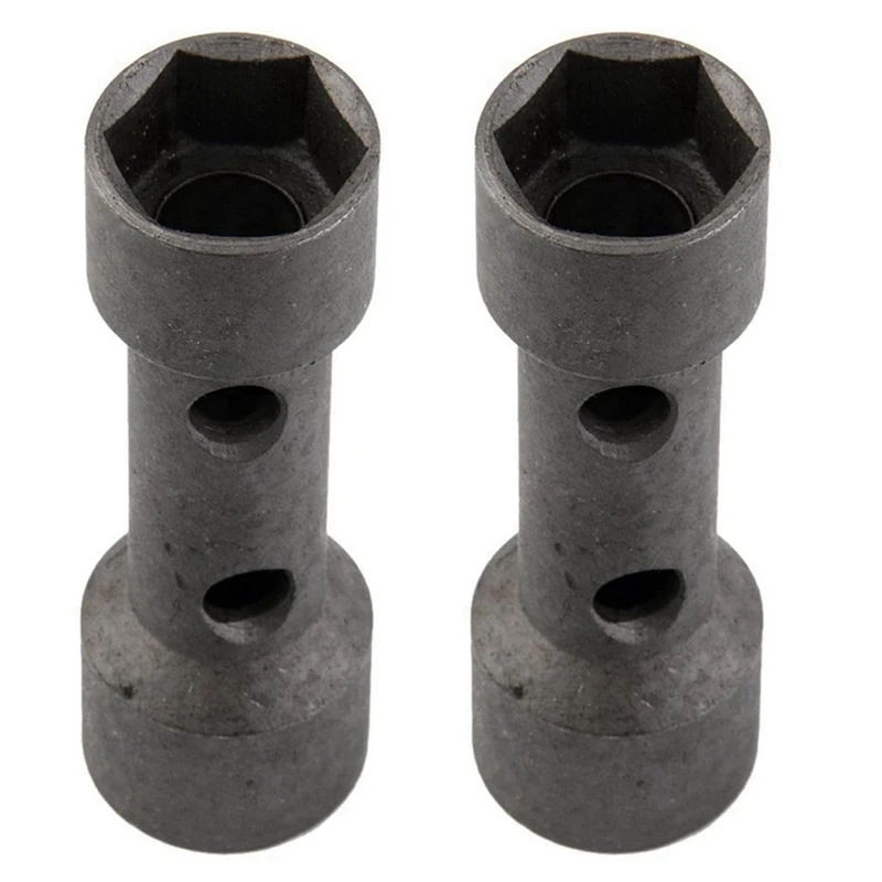 

2X Double End Tool Socket Hexagonal Key Box Spark Plug Repair 19Mm 21Mm Gray