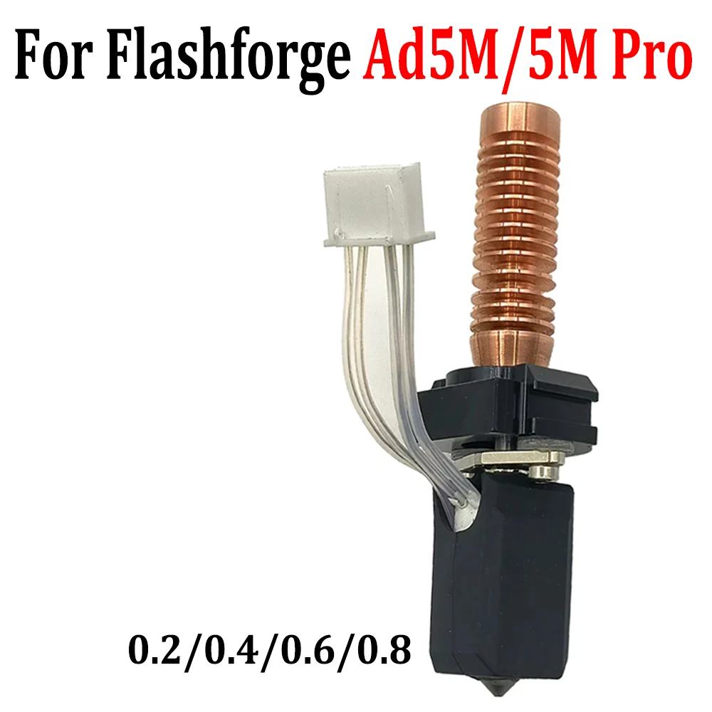 

For Flashforge Adventurer 5M / 5M Pro Upgrade Hotend Pinting Head 280℃ Ceramic Heating Block Kit AD5M Hard Steel Nozzle Hot End