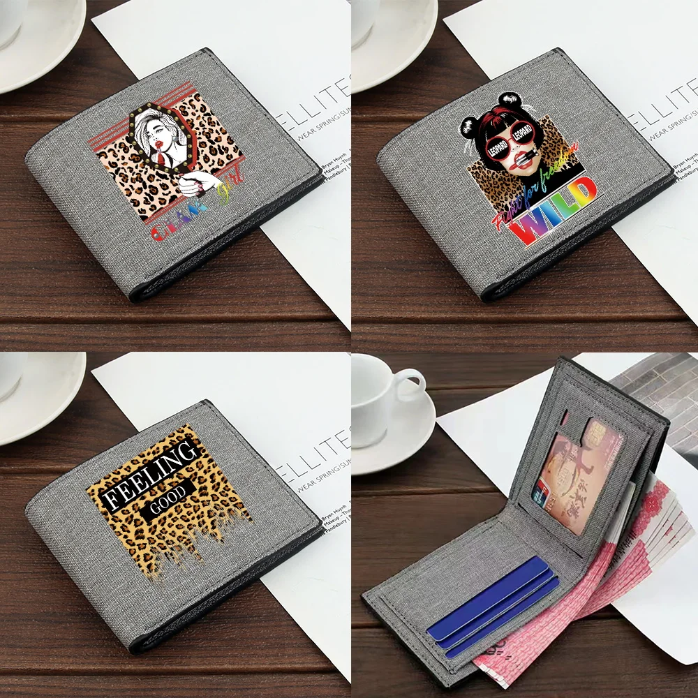 Fashion Moneybag Leopard Printing New High-quality Fashion Foldable Multi-Function Personalized Purse Bank Card Storage Unisex