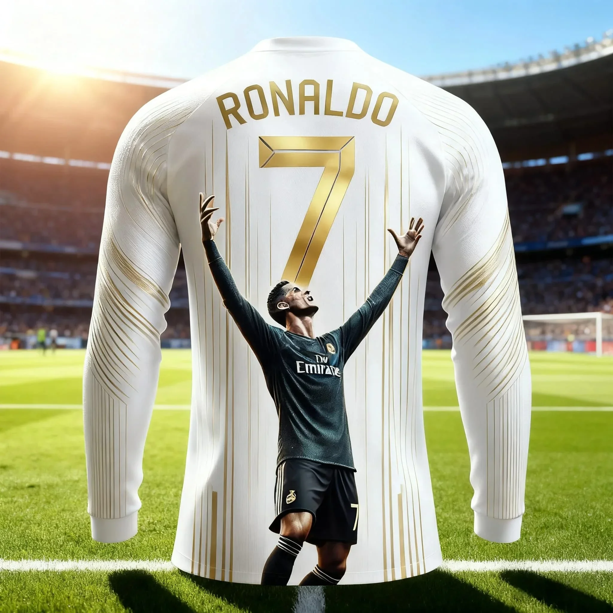 

AI's New CR7 Fashion Commemorative Edition Long-sleeved T-shirt Is A Breathable 3D Printed Sweatshirt for Daily Outdoor Use