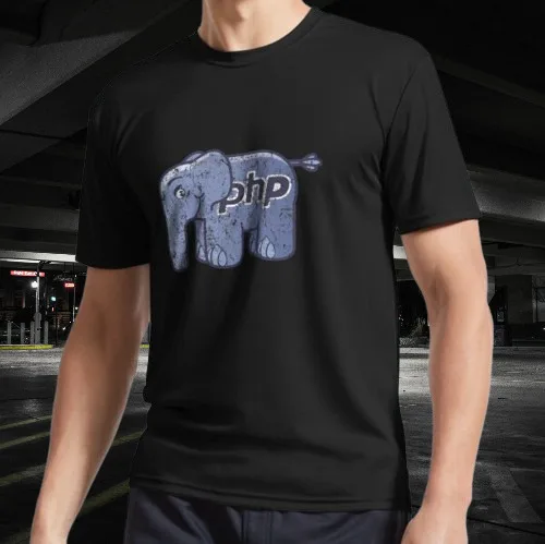 Nieuwe Vintage Php Eleppant Logo Actieve T-Shirt Amerikaanse Tee Grappige Maat S-5xl