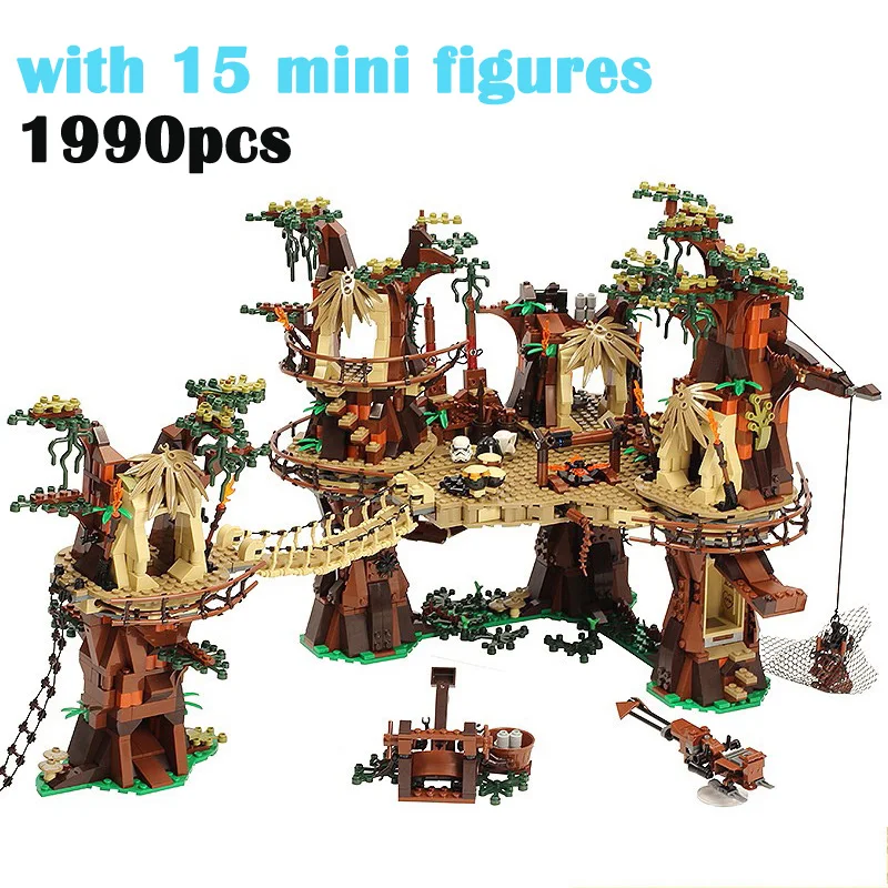 ของขวัญวันเกิดสำหรับเด็ก ชุดตัวต่อ 1990 ชิ้น 81049 ชุดสร้างหมู่บ้านอีวอคส์ 10236 บล็อก ของเล่นเด็ก ชุดตัวต่อ 180016