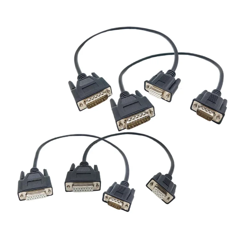VGA Male to DB15 Female Connector Cable Serial TO Parallel Programming Line HDB15-pin 3 Row to 2 Row PLC Control Extension Wire