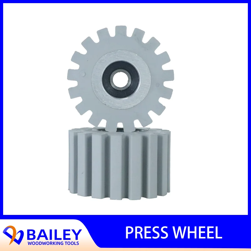 BAILEY 10PCS 54x8x40mm Press Wheel Rubber Roller with Ridges Transmission Roller for Lobo Auto Edgebander Woodworking Tool