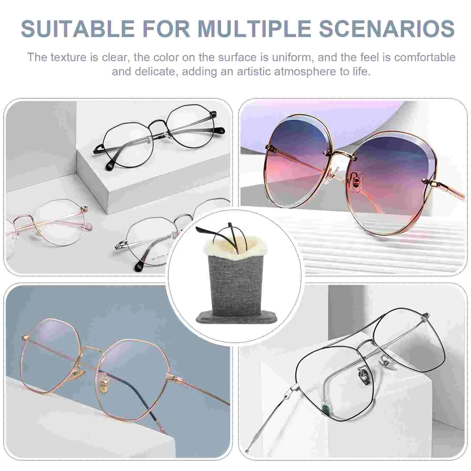 1 Premium Linen Eyeglass Holder Fashion Simple Desk Office Bedroom Jewelry Storage Modern Display Stand Sunglasses Case