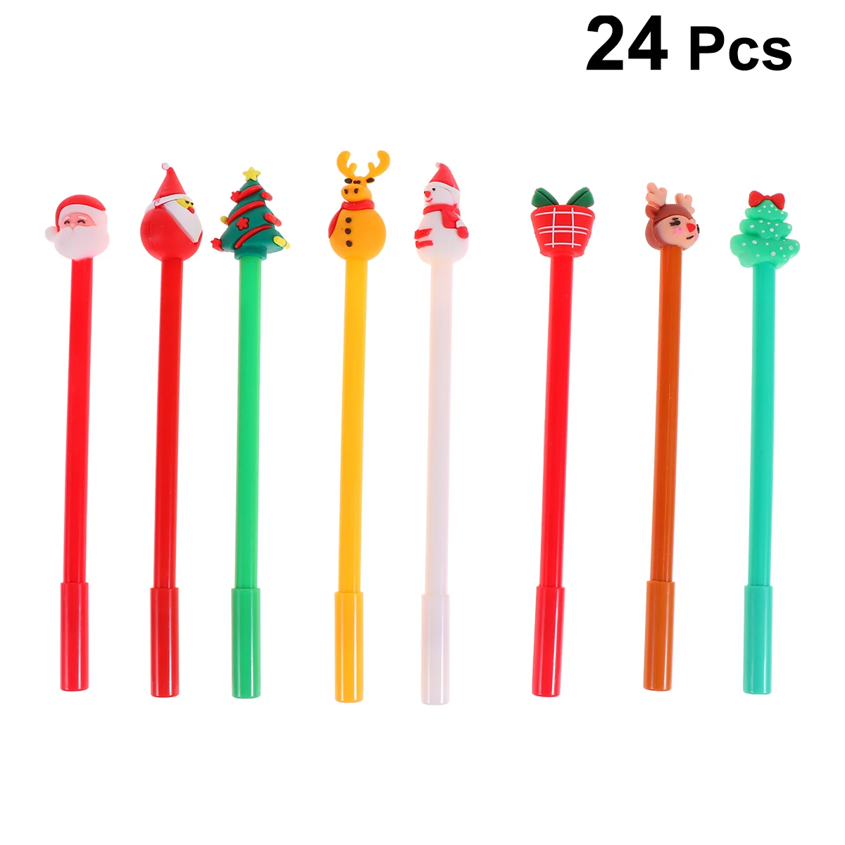 

24pcs Christmas Pen Gel Pens Cute Cartoon Design Portable Writing Stationery Students Fine Tip Long