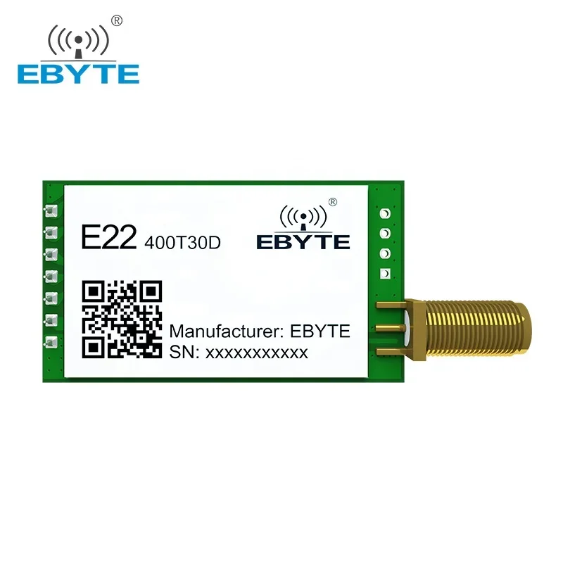 

SX1268 433 МГц LoRa радиочастотный модуль EBYTE E22-400T3 0D беспроводной передатчик приемник UART DIP 30 дБм 1 Вт 8 км длинная фотоантенна