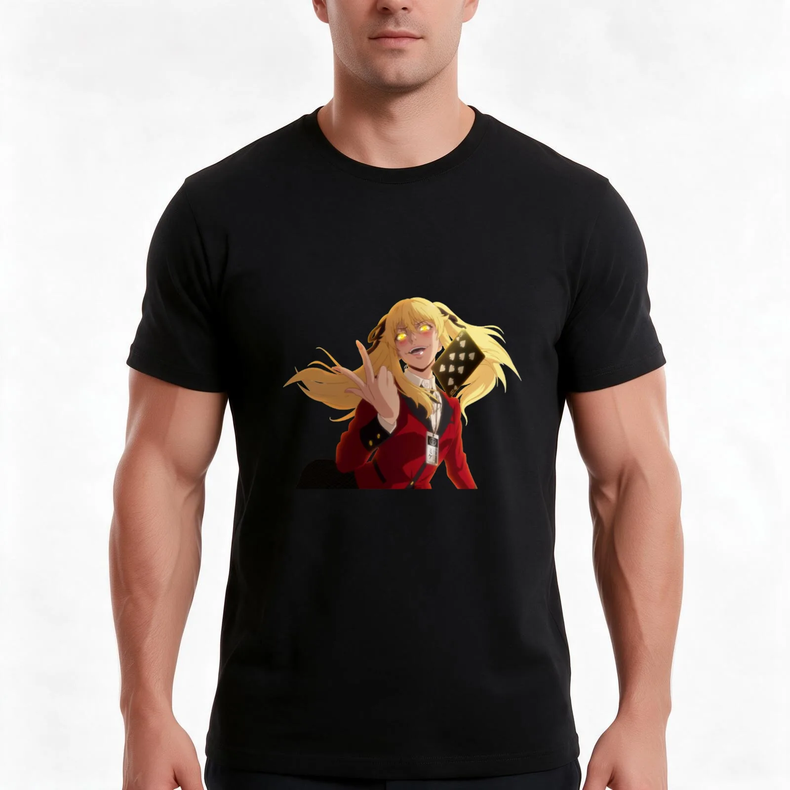 Kakegurui - Mary T-Shirt, Summer Casual Cotton Tee, Oversized Streetwear Tops, Vintage Graphic Print, Loose Fit Short Sleeve