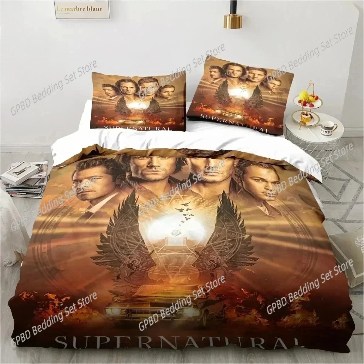 New Supernatural Logo Comfortable Duvet Quilt Cover Pillowcase Bedding Set Children Bedroom Decoration Home Textile