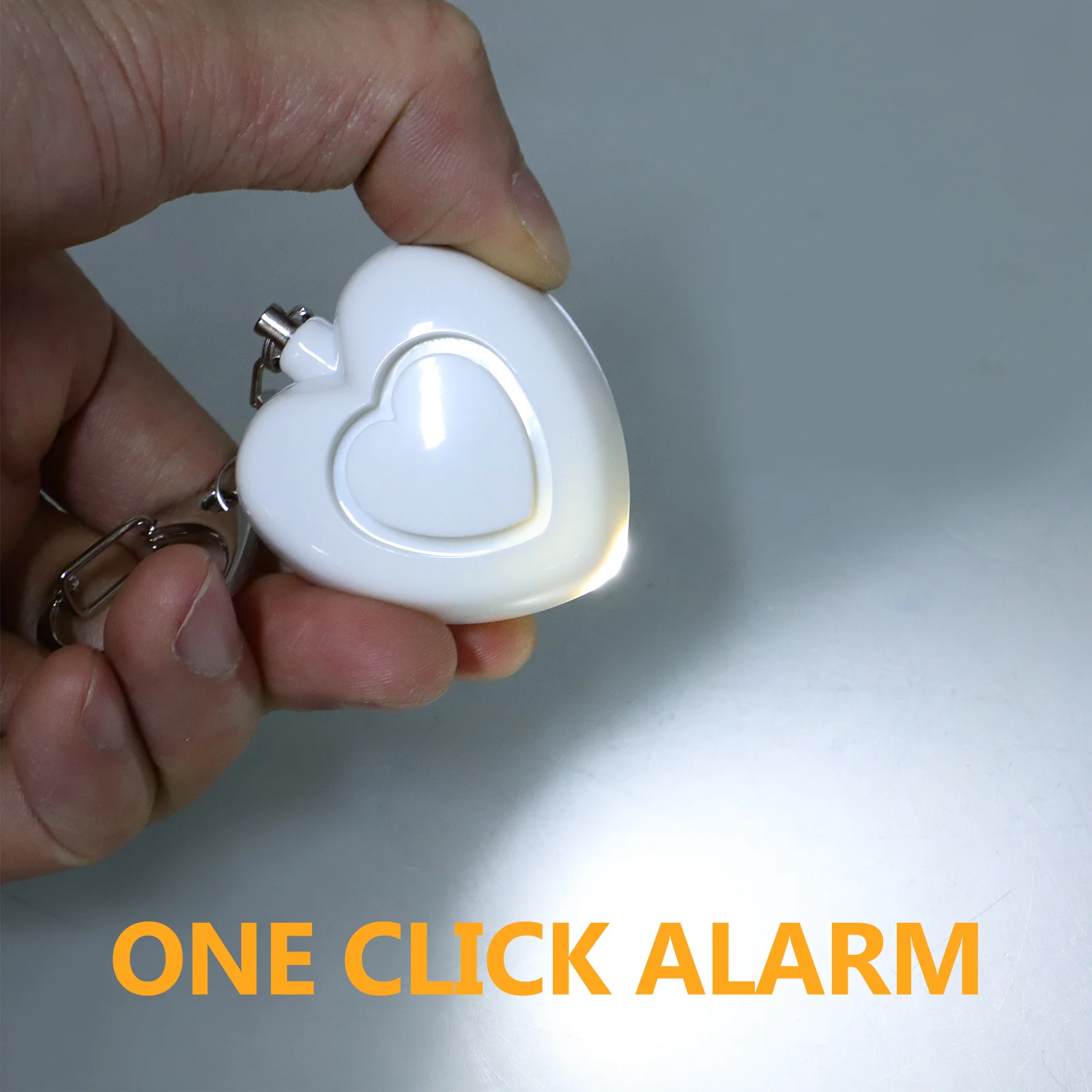 سلسلة مفاتيح منبه للنساء، جهاز أمان شخصي على شكل قلب، صفارة إنذار عالية، حلقة مفاتيح للطوارئ، مقاومة للماء وقابلة لإعادة الاستخدام #6