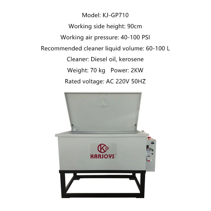 Karjoys K-GP710 Pneumatic Parts Cleaning Machine Automotive Parts  Tank Heating Function Automatic Filter with 1 Year Warranty