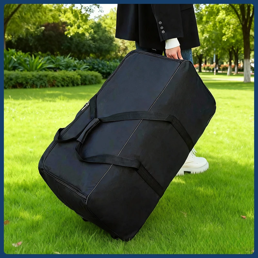 Wheeled Duffle Bag, Portable Large Waterproof Lightweight Checked Travel Luggage with Rolling Wheels and Handheld Carry Strap