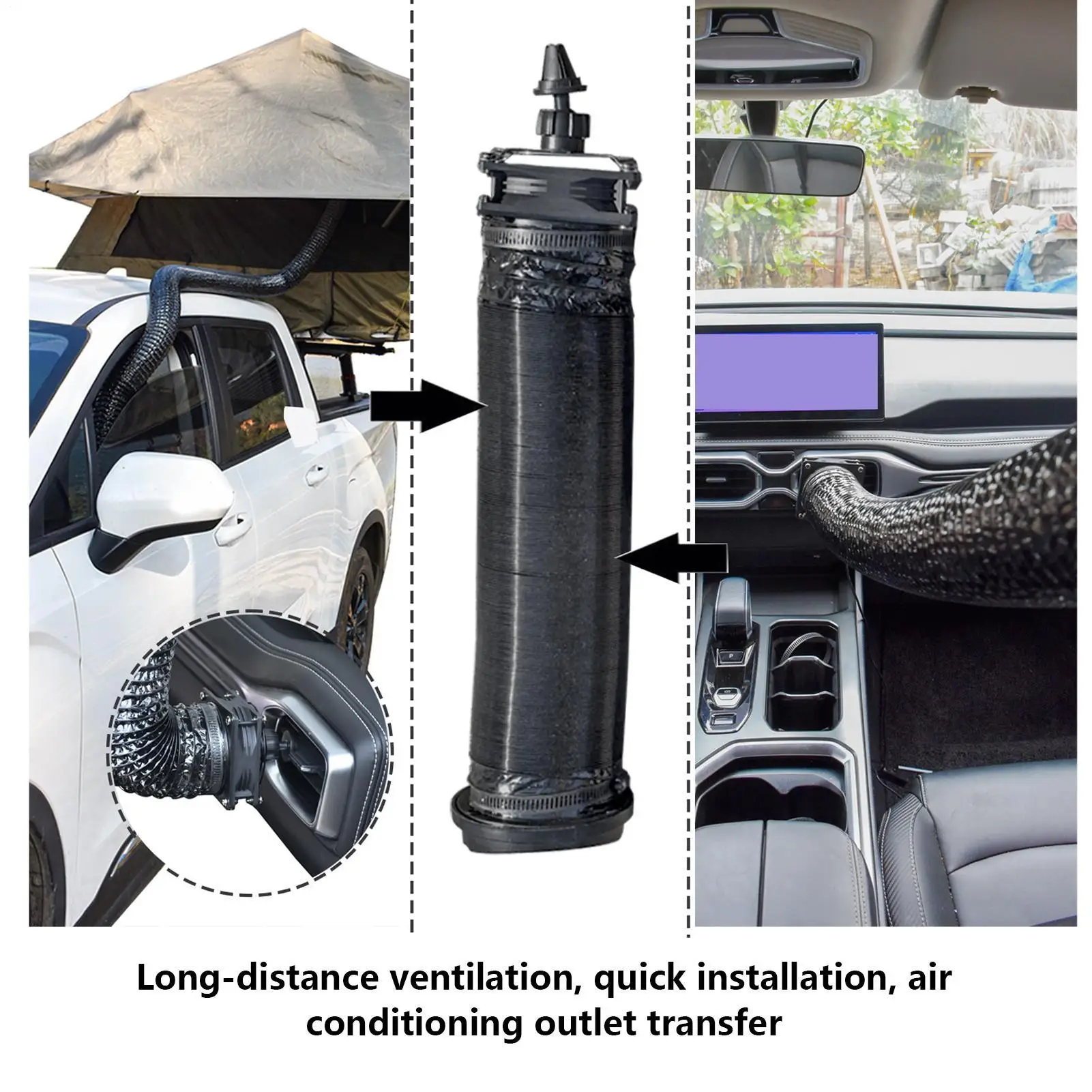 

For Car Car Vent Extender Foldable Fan Duct Extension Car Air Vent Extension For RV SUV Truck Back Seat Outdoor Tent Home Indoor