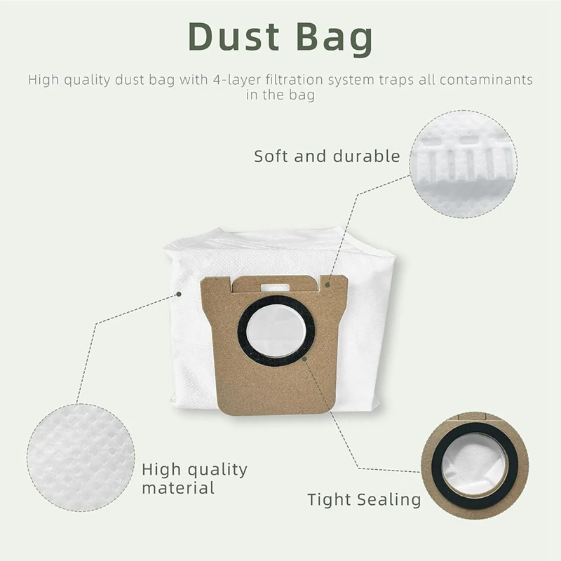 Replacement Parts Compatible for Dreame L10S Ultra / L10 Ultra Robot Vacuum Cleaner Accessories, Main Brush,Dust Bags