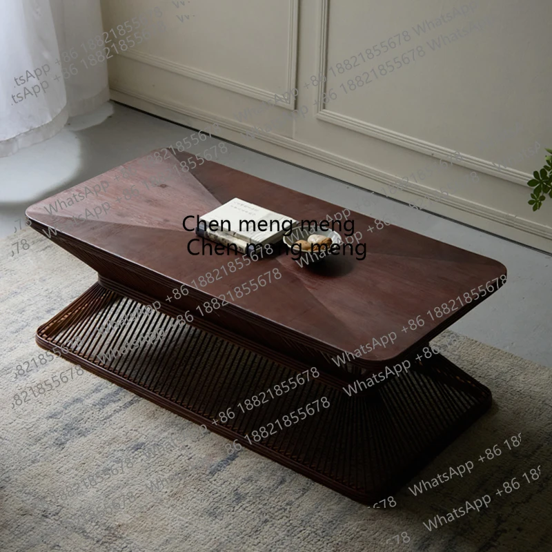 Solid wood bamboo small tea table living room sofa front bed and breakfast low table log Nordic wabi-sabi wind H