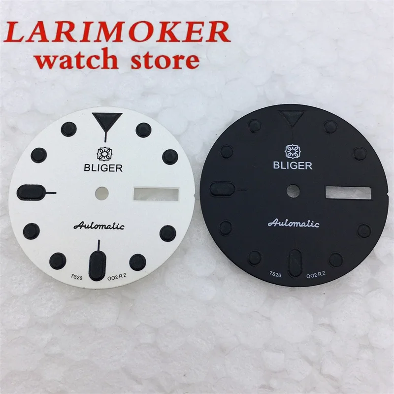 Esfera de reloj de 29mm para hombre, esfera blanca y negra, función luminosa, movimiento NH36, NH36A, accesorios de reloj