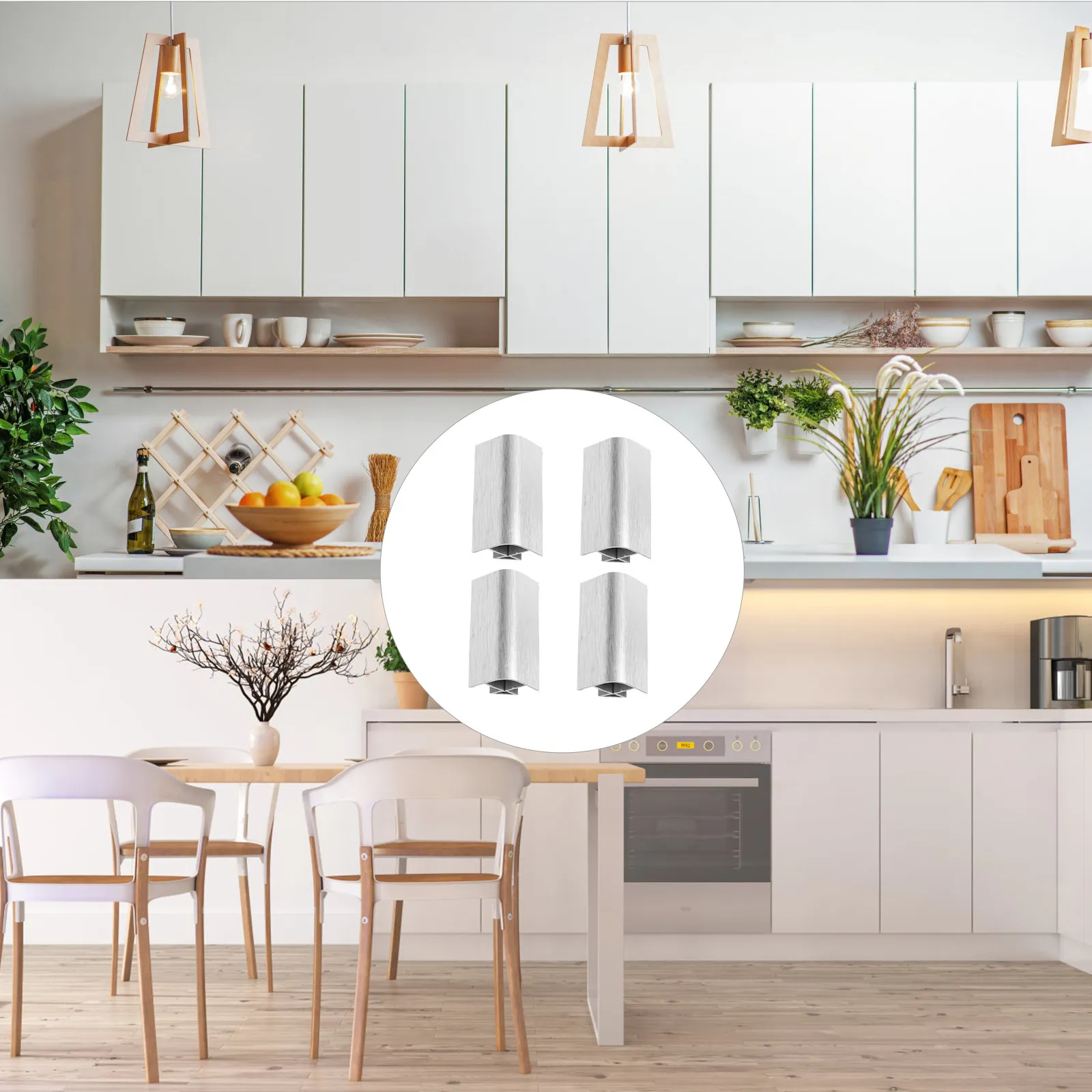 

4Pcs Cabinet Corner Protector - Lightweight Strong Corner Strip for Cabinet Waistline Baseboard Border High Adaptability Gap
