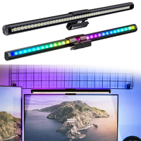 LED Computer Screen Hanging Light USB Stepless Dimming Screen Monitor Light Bar with RGB Backlight Atmosphere Reading Desk Lamp