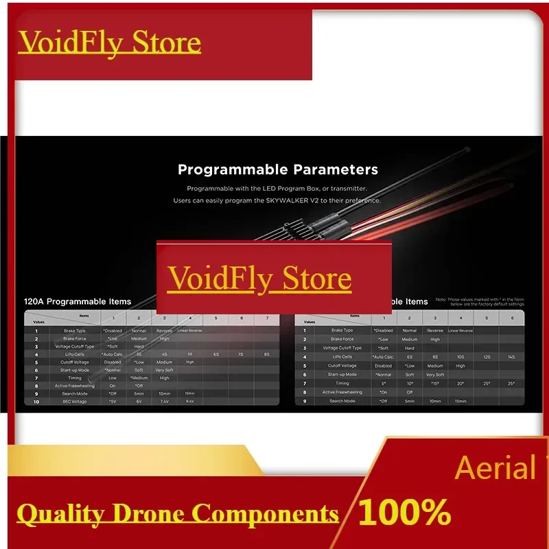 VoiFly HOBBYWING Skywalker HV 130A / 160A 6-14S OPTO V2 Brushless ESC Reverse Brake Speed Controlle For RC Airplane Parts