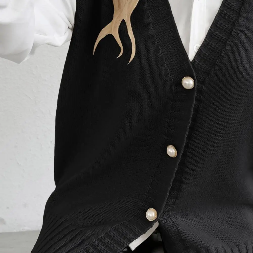 

Loose Waistcoat Knit Vest V-Neck Solid Color 2025 Girls Korean Fashion New Women's Button Sleeveless Fashion Coat Cardigan