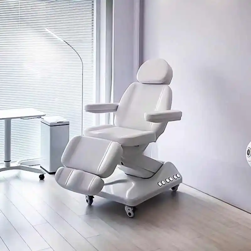 

Hot Selling Beauty Salon Equipment Metal Acrylic Shell Base Electric Beauty Massage Table With 3 Motors
