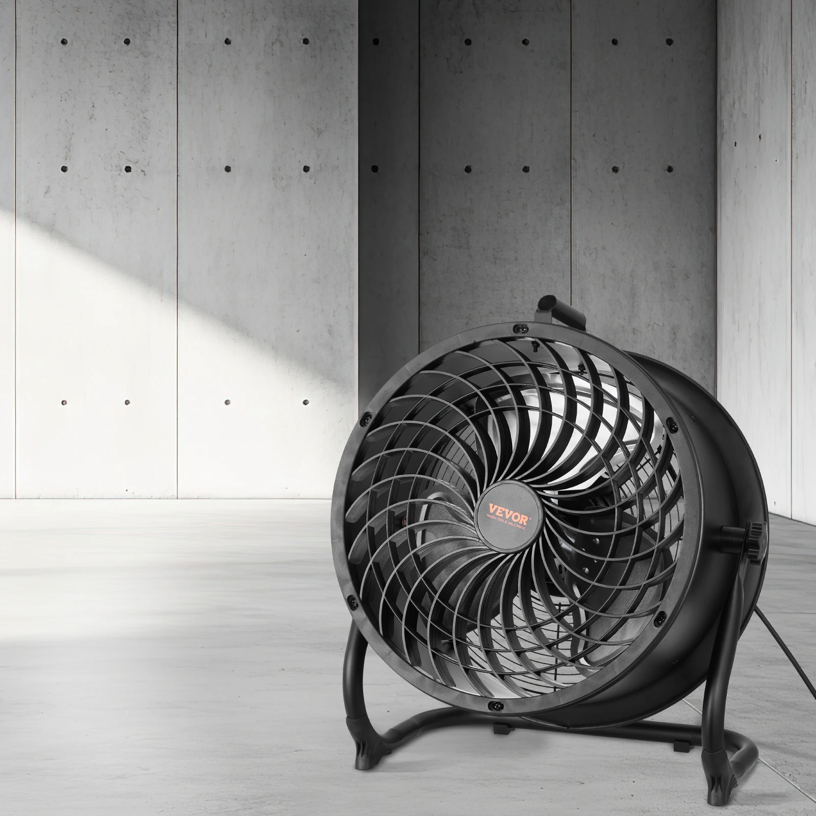 

14-дюймовый напольный вентилятор, 3 скорости, регулируемый наклонный высокоскоростной промышленный вентилятор