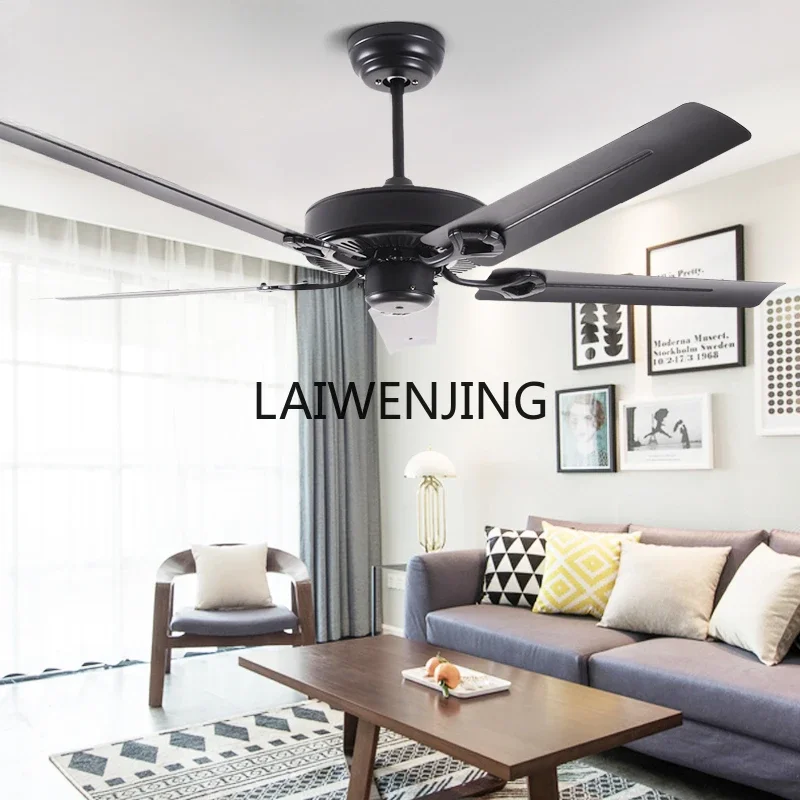 MJY home living room dining room black retro ceiling fan industrial wind remote control ceiling fan silent