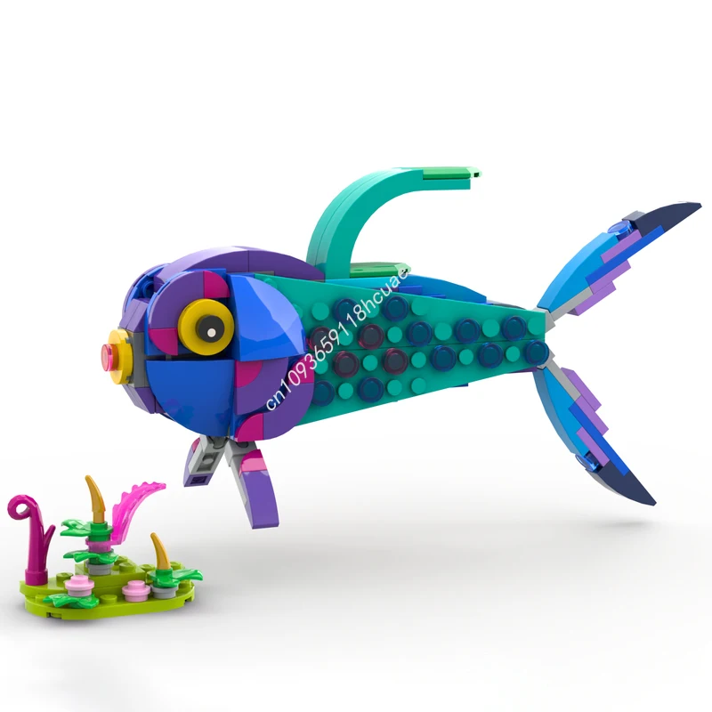 

181 шт. MOC рыба строительные блоки развивающая рождественская игрушка подарок творческий STEM STEAM обучение практические способности