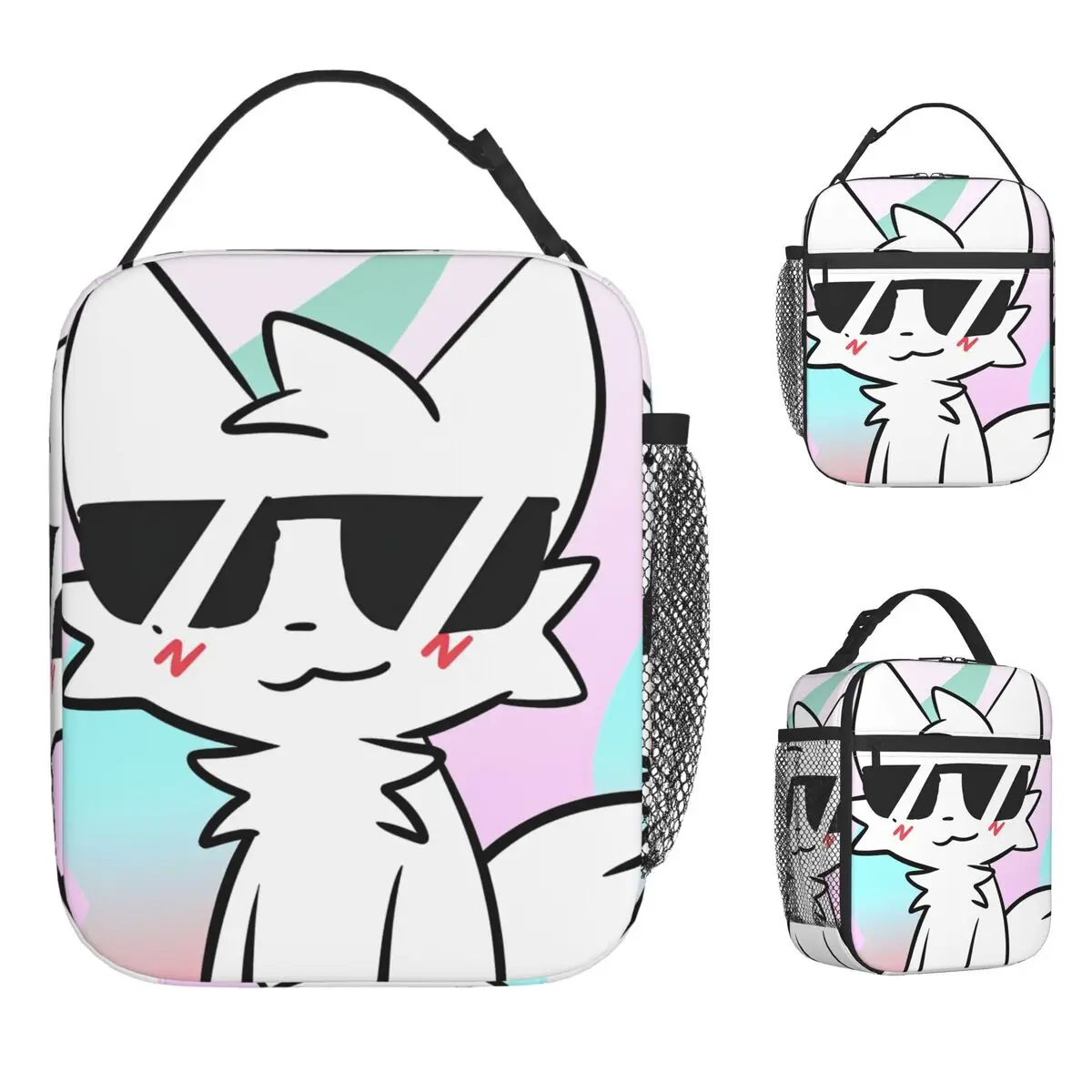 

Сумка для обеда Boykisser Silly Cat для взрослых, графическая сумка для обеда, забавная школьная сумка-холодильник, портативная водонепроницаемая сумка для еды