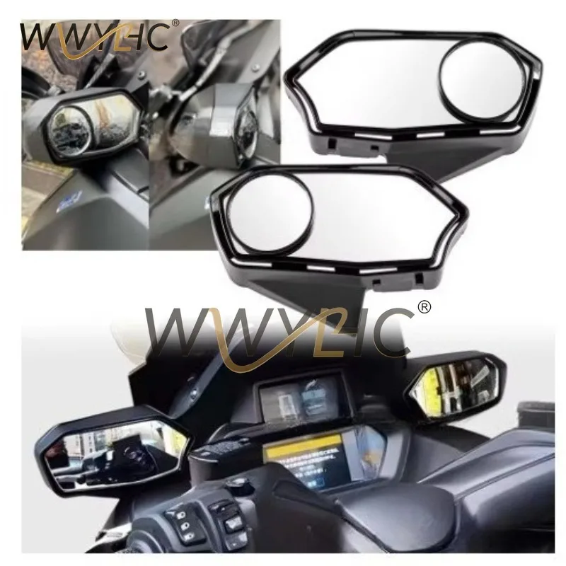 Suitable for XMAX300 2023 Rearview Mirror, Large Field of View, Anti Glare Reflective Motorcycle Rearview Mirror