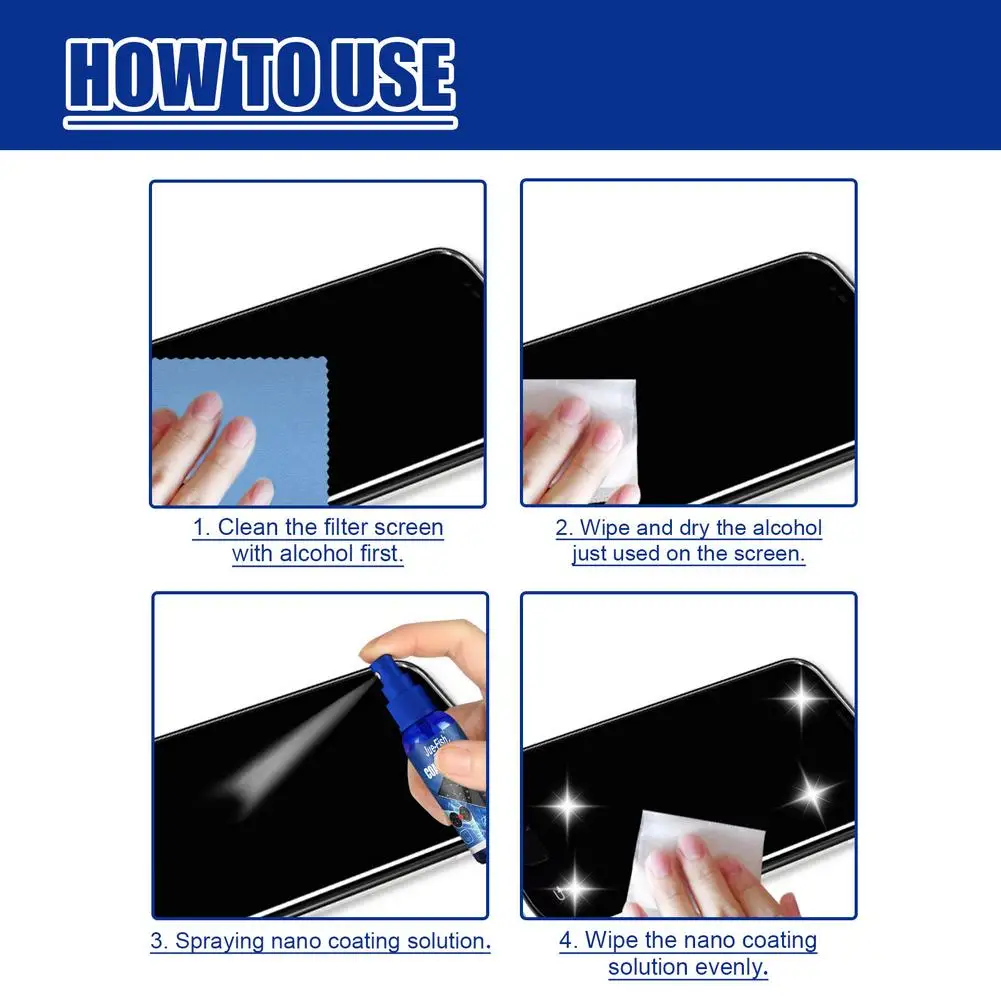 Liquid Screen Protector Spray Screen Hydrophobic Coating Protect Film Anti-scratch Anti-fingerprint Reparatie Oleophobic Agent