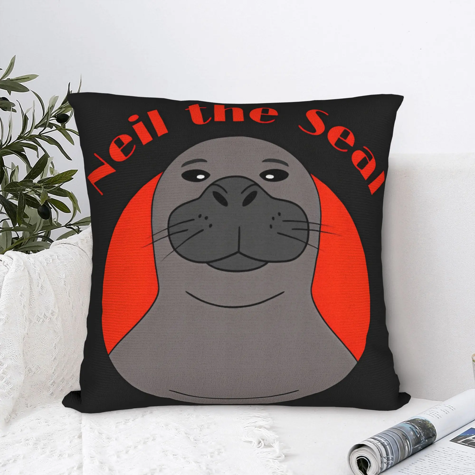 Neil The Seal Meme Pillow Cover  Retro Trendy Pillow Case For Sofa Couch Bed Living Room Print Cushion Cover Birthday Gift