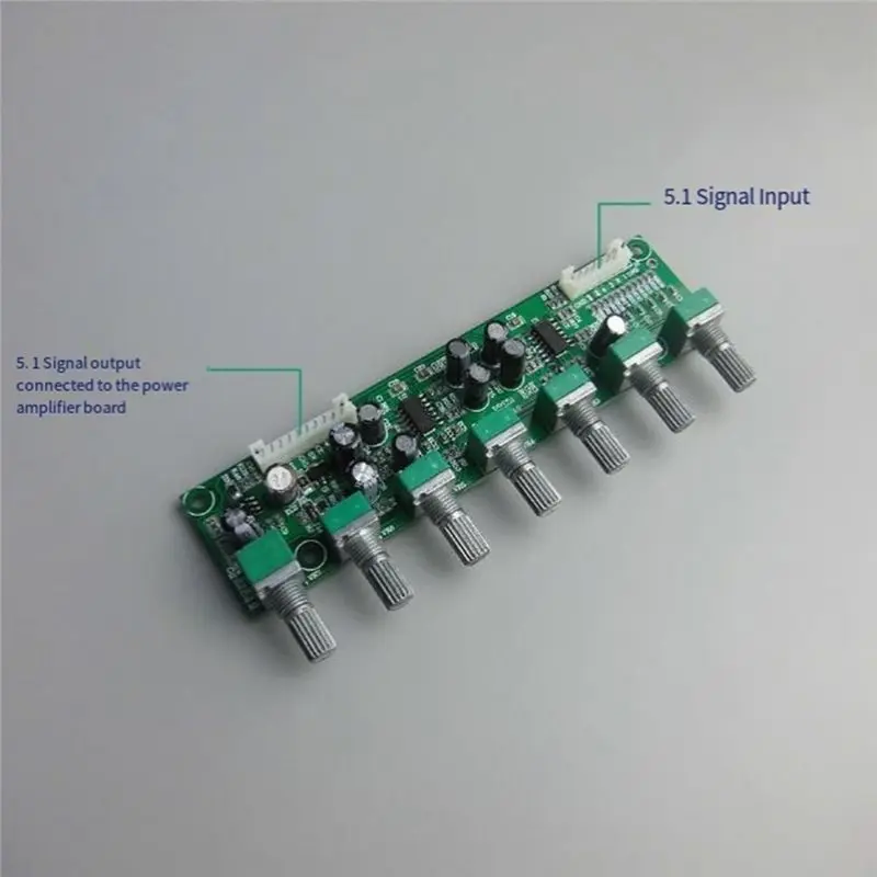 B92B 5.1 Channel Preamplifier Tone Control Board, Adjustable Volume & for Bass Frequency, 6-Way Connection for DIY Amplifier